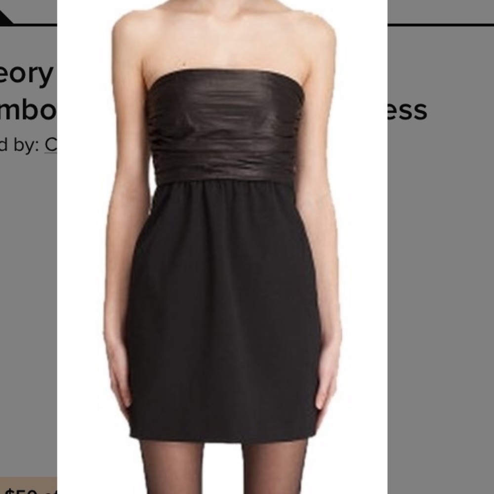 Theory Black Strapless Mini Dress